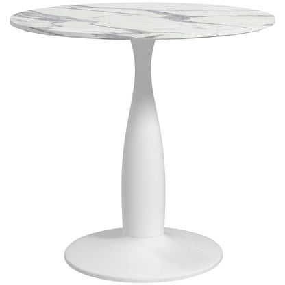 HOMCOM Round Dining Table with Steel Base for Living Room, Dining Room