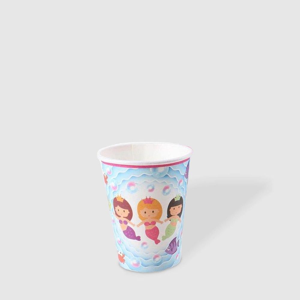 Premium Mermaid Design Paper Cups - Perfect for Parties, Picnics & BBQs