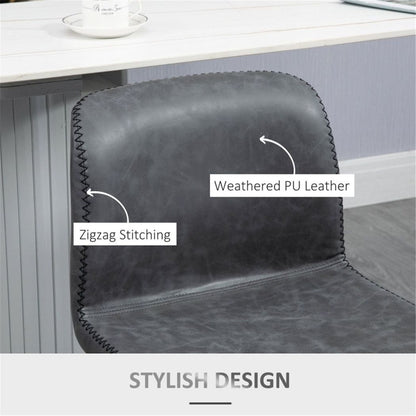 2x Bar Stools / Dining Chairs - Dark Grey 42W x 51D x 85-106Hcm