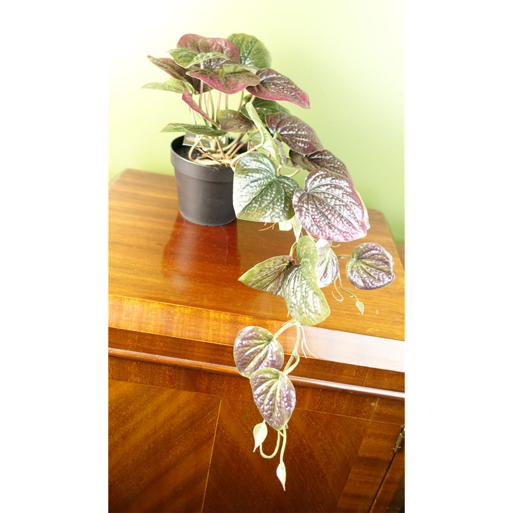 35cm Purple Potted Pothos Plant - Realistic Artificial Trailing Foliage