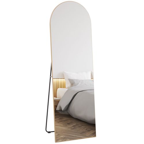 Homcom Floor Mirror Wall Mount Leaning Standing Mirror 50 x 150cm Gold Tone