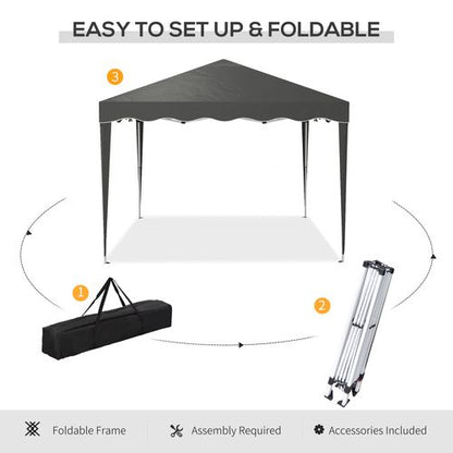 Outsunny 3x3(m) Pop Up Gazebo Marquee Tent for Garden w/ Carry Bag Grey