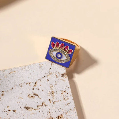 Evil Eye Ring, Rectangular – High-quality protection against negative energy