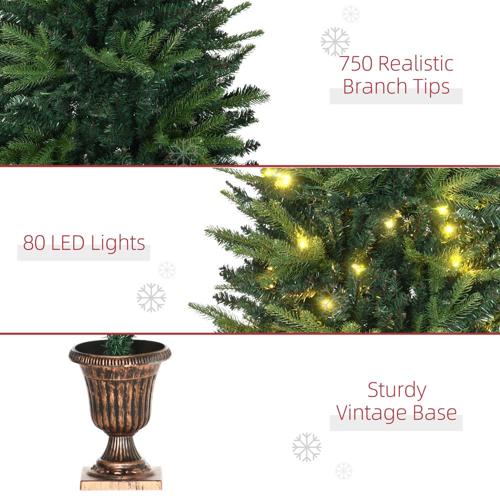 1.2m 4ft Christmas Tree Entrance  750 Tips  Pre-lit Tree 80 LED with Vase Base