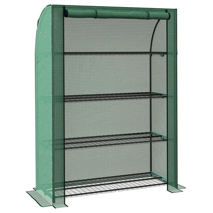 Premium Outsunny Mini Greenhouse: 4 Tier Shelves, Portable & Durable, 170H x 120W x 50Dcm, Green