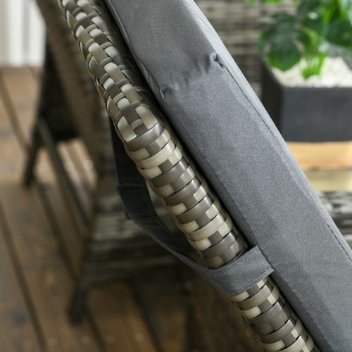 Outsunny 3 Pieces Rattan Bistro Set w/ Adjustable Backrest - Mix-Grey