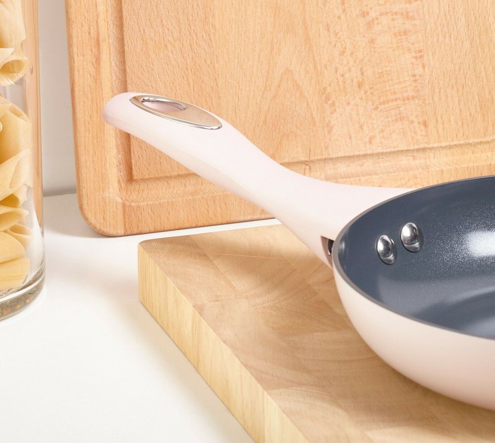 Cermalon 5-Piece Blush Pink Ceramic Non-Stick Pan Set - High-Quality, Trendy Cookware for All Hob Types