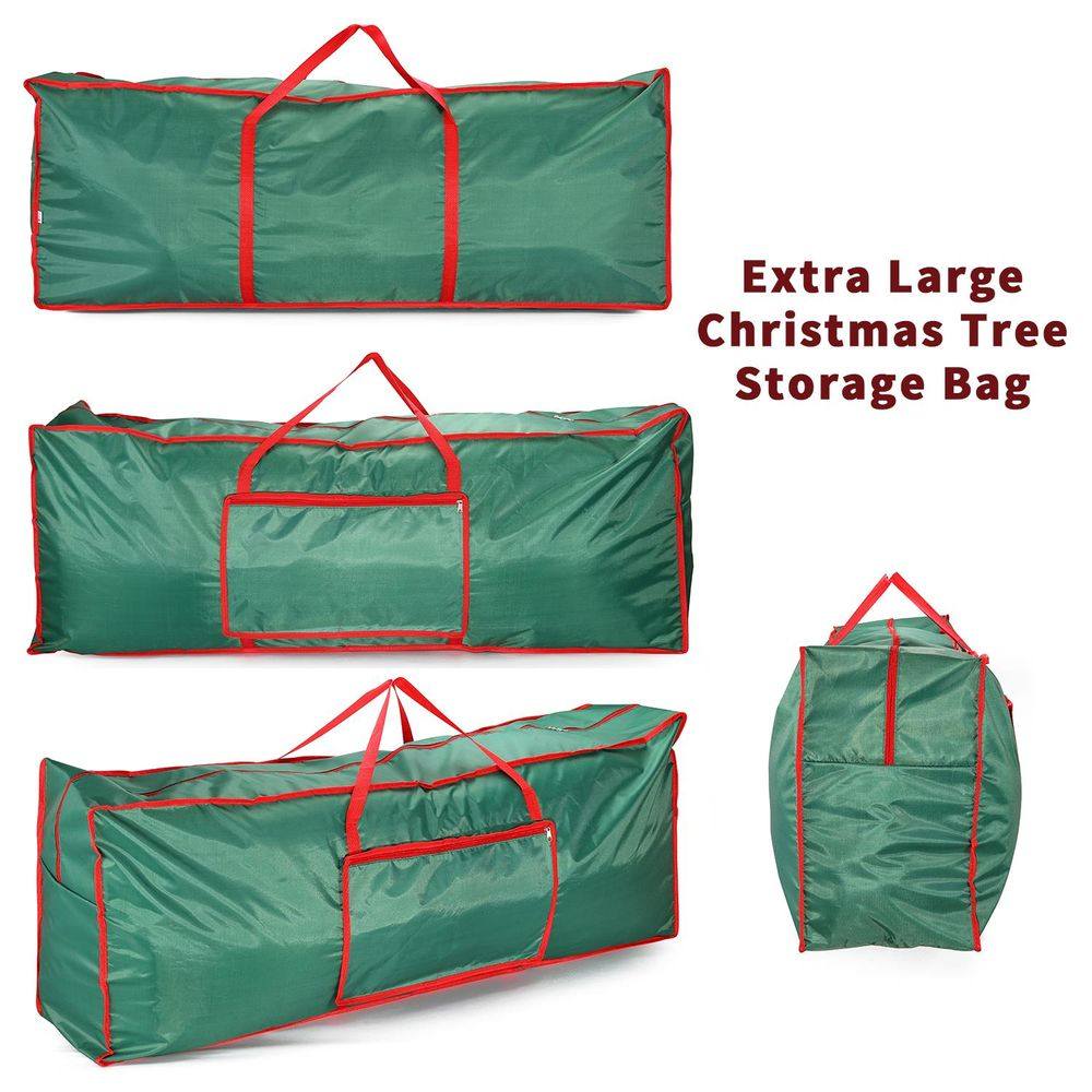 Christmas Xmas Tree Decoration Lights Zip Up Sack Fabric Storage Bag Green 125 x 30 x 50 cm