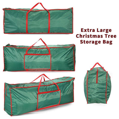 Christmas Xmas Tree Decoration Lights Zip Up Sack Fabric Storage Bag Green 125 x 30 x 50 cm