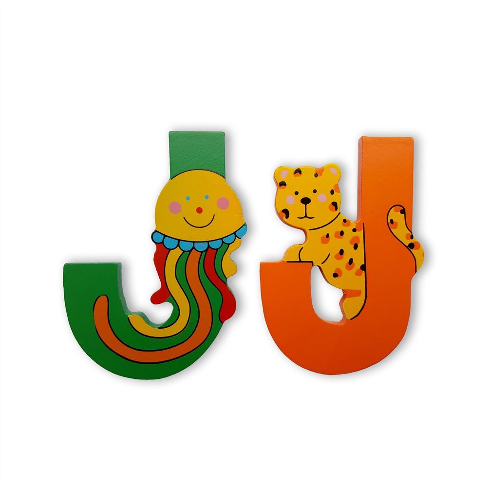 Vinsani Wooden Jungle Animal Upper Case Alphabet Letters Personalised Bedroom Wall Door Name