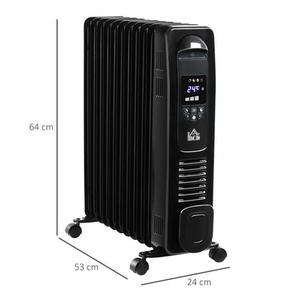 2720W Digital Oil Filled Radiator Portable Electric Heater with LED Display