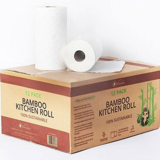 VINSANI BAMBOO KITCHEN ROLL - 12 PACK