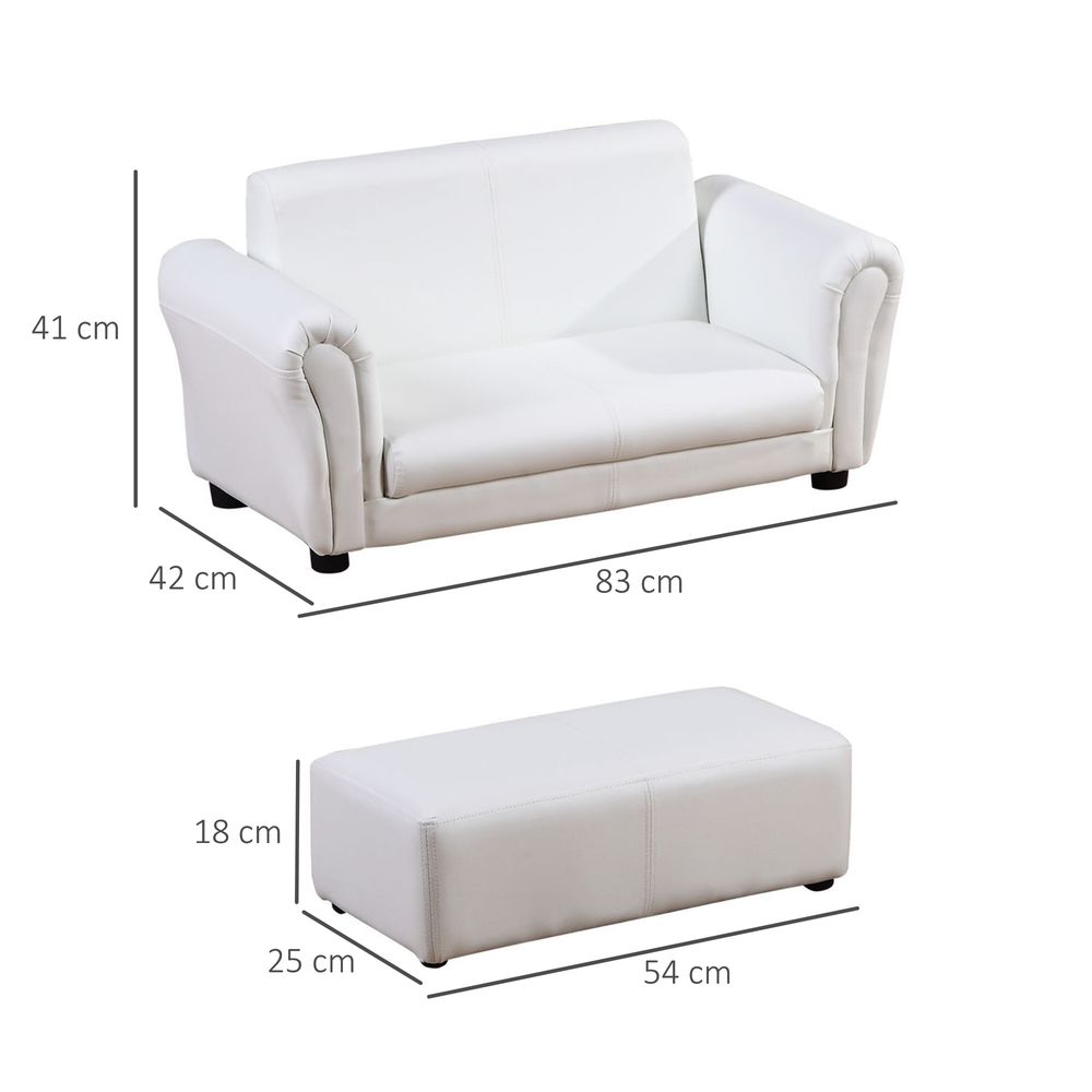 Premium Kids Sofa Set: 2 Seater Furniture, Armchair, Footstool - High-Quality, Perfect for Boys and Girls