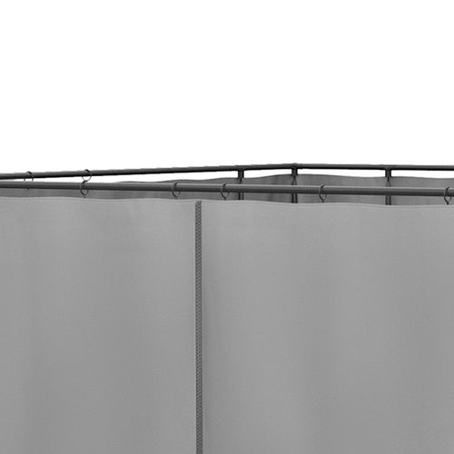 3 x 3m Gazebo Replacement Sidewall Set with 4 Panels, Hooks/C-Rings  Light Grey