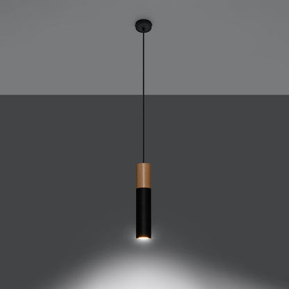 Pablo Pendant Lamp: Steel & Wood, Modern Design, GU10