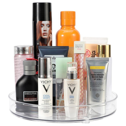 VINSANI TURNTABLE ORGANIZER: Transparent, High-Quality, Space-Saving Solution. Perfect for Kitchen, Bathroom, and More!