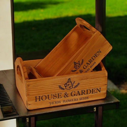 SET 2 WOODEN FLOWER PLANTERS