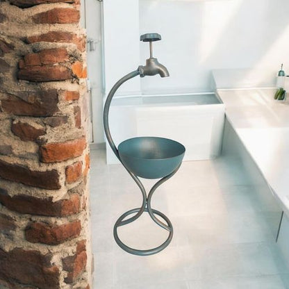 57CM BLUE METAL GARDEN PLANTER