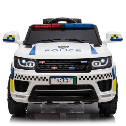 Dual Drive 12V 7Ah Police Car with 2.4G Remote Control White