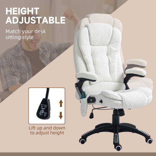 Vinsetto Office Chair w/ Heating Massage Points Relaxing Reclining