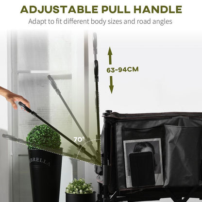 Folding Garden Trolley Collapsible Camping Trolley Steel Frame Oxford Fabric