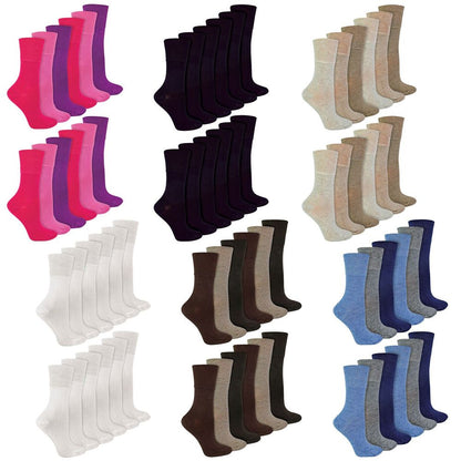 IOMI Footnurse - Ladies 12 Pair Bamboo Non Elastic Socks