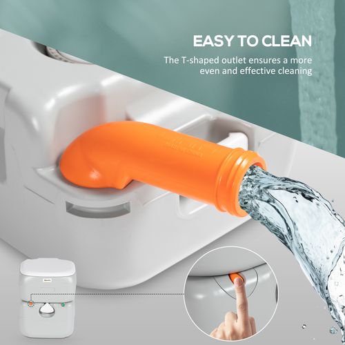 Outsunny Portable Toilet with Detachable Tanks for Camping, Grey