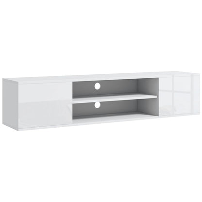 HOMCOM Floating TV Unit for 60" TVs W/ Shelves and Cabinets, White