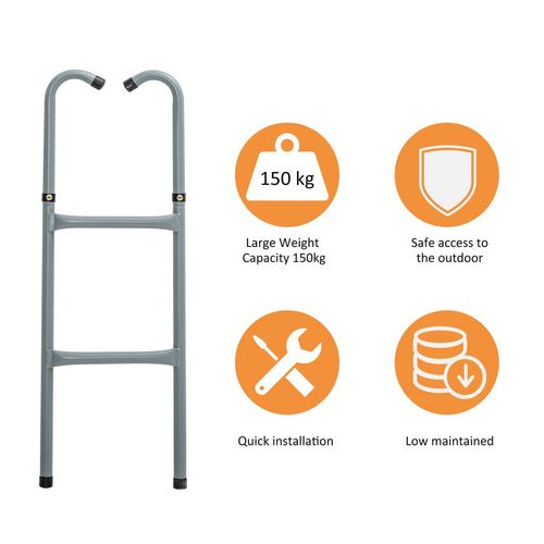 HOMCOM Trampoline Ladder Galvanized Steel Climbing Suitable for 6FT 10FT Jumper