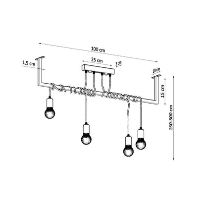 Chandelier fabric, steel Salamanca modern Design E27