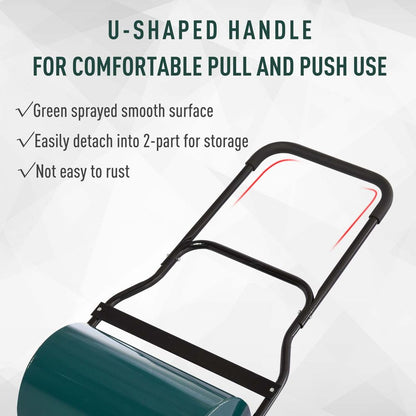 Premium Steel Lawn Grass Roller - 50L Capacity - Green