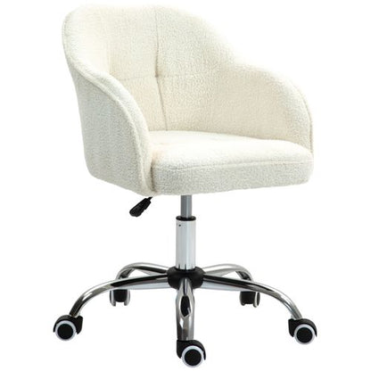 HOMCOM Fluffy Vanity Chair for Desk, with Height Adjustable, Wheels