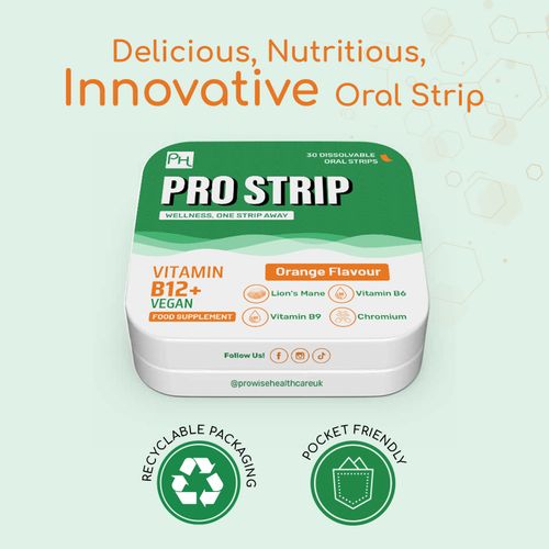PROSTRIP Vitamin B12+ 1500mcg – 30 Oral Vegan Strips – No water needed – High Absorption