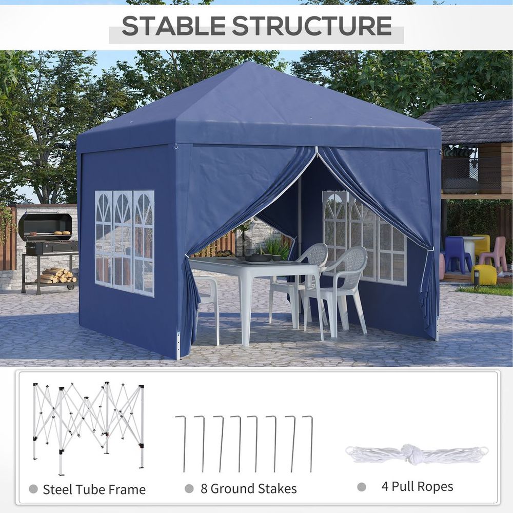 High Quality 3mx3m Pop Up Gazebo Party Tent Canopy - Blue