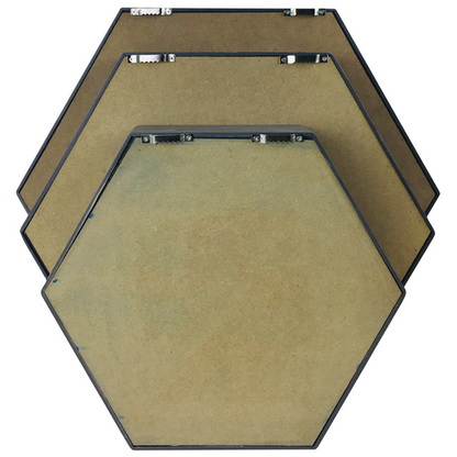 Set of 3 Wooden Hexagon Shelves