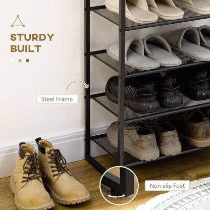 Homcom Shoe Rack, 8-tier Shoe Storage Shelf for 21-24 Pair Shoes for Entryway