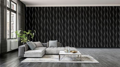 Ribbon Geo Black sw12 wallpaper