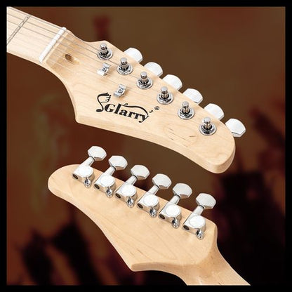 Glarry GST Stylish Electric Guitar Kit with Black Pickguard Blue Color