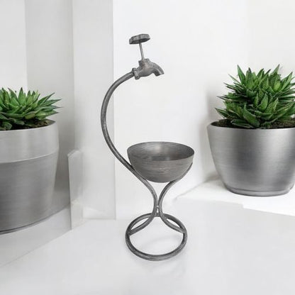 57CM GREY METAL GARDEN PLANTER