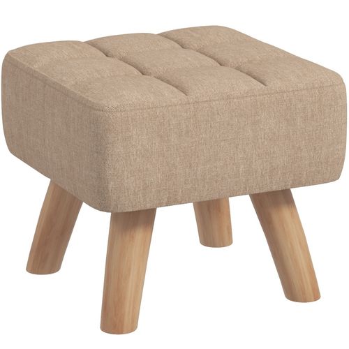 HOMCOM Modern Footstool, Fabric Foot Rest with Rubber Wood Legs