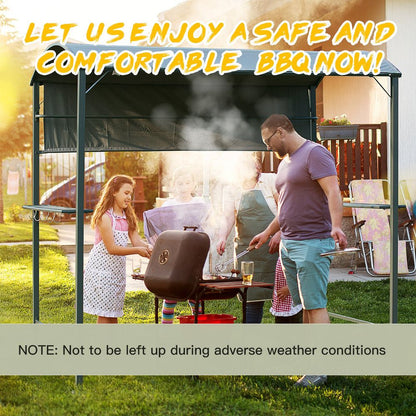 Metal Frame Outdoor BBQ Canopy - Stay Cool and Grill Like a Pro!