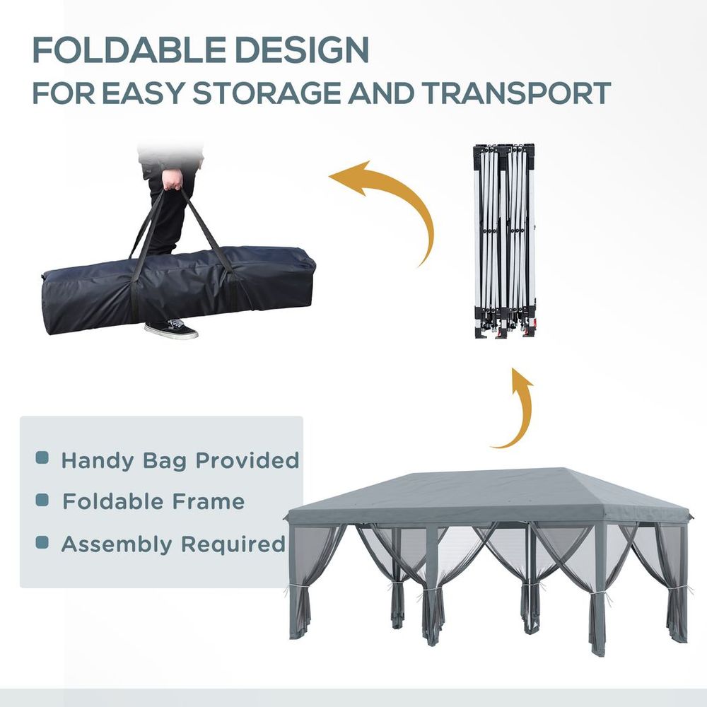 6x3m Pop Up Party Tent Canopy w/ 6 Removable Sidewalls - High-Quality, Easy Assembly - Perfect for Any Occasion!