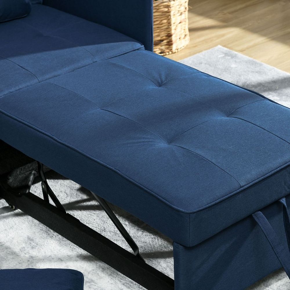 HOMCOM Folding Sleeper Sofa Bed Chair, Blue - Quality, Comfort, Versatility