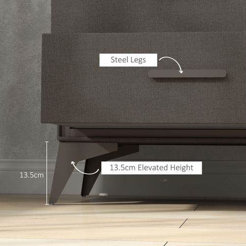 Homcom 4 Drawer Chest of Drawers, Fabric Dresser with Steel Frame, Brown
