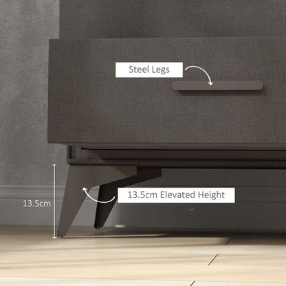 Homcom 4 Drawer Chest of Drawers, Fabric Dresser with Steel Frame, Brown