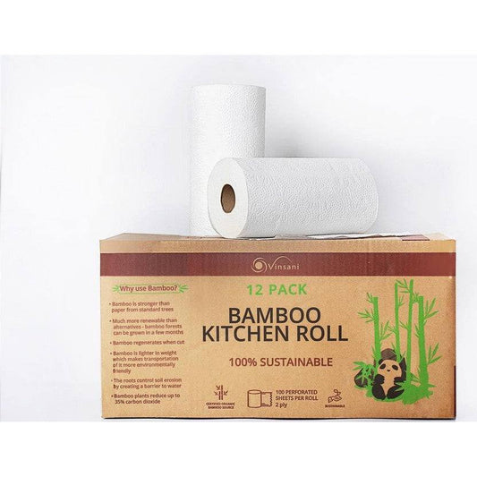 VINSANI BAMBOO KITCHEN ROLL - 12 PACK