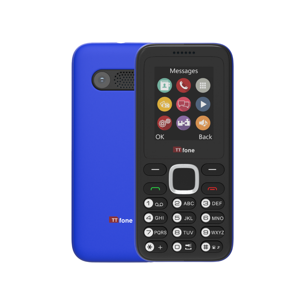 TTfone TT150 Blue Dual SIM - High-Quality, Unlocked, with Mains Charger - Perfect for Emergency Use