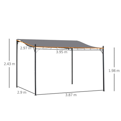 Premium Metal Wall Gazebo | Grey | 4x3 M Canopy | Best Quality