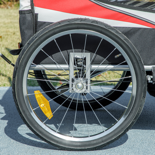 HOMCOM 2 Seat Child Bike Trailer, Baby Bicycle Trailer for 2 Kids, Red