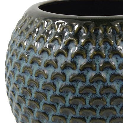 Elegant Blue Ceramic Plant Pot - 15x15x12.5cm